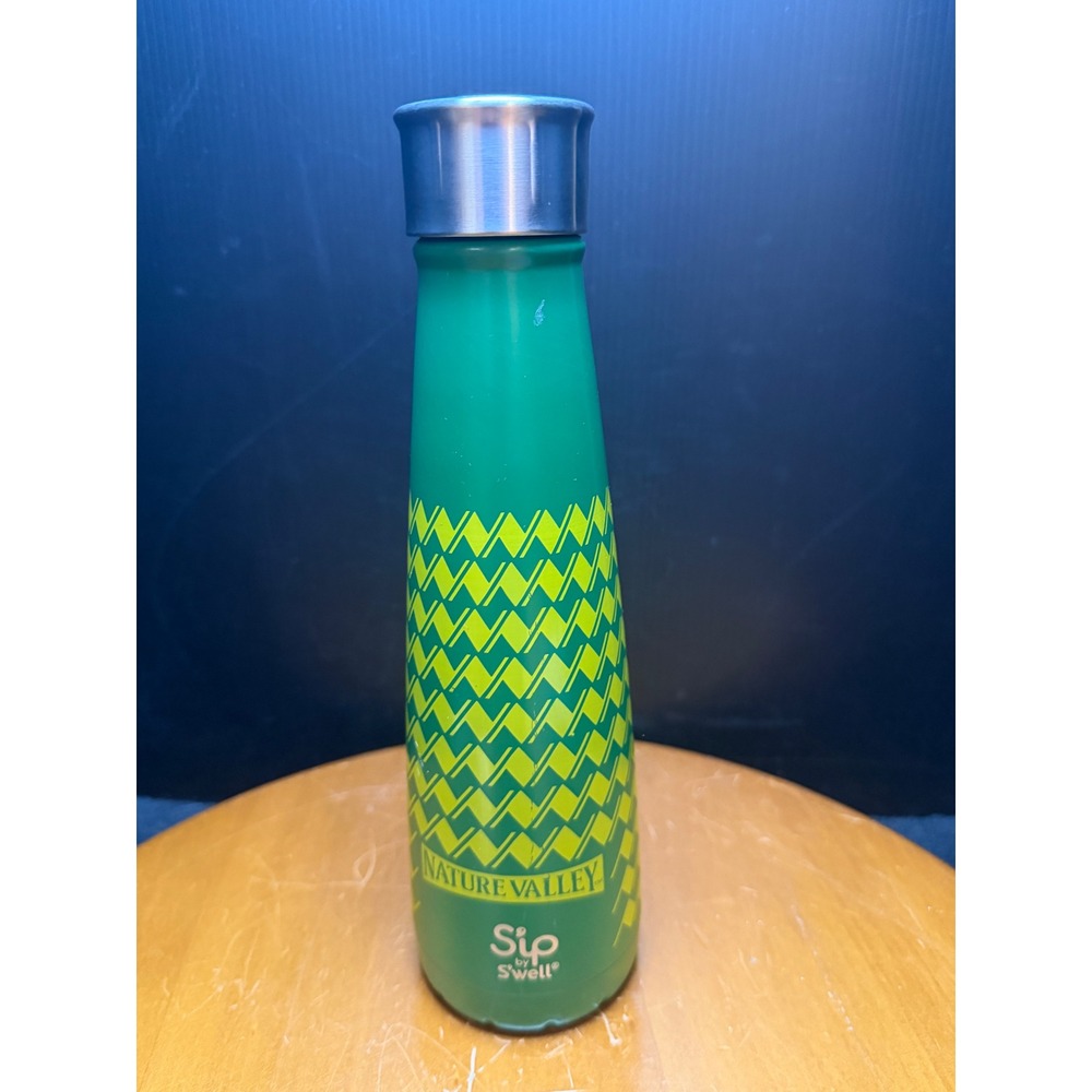 S'well Nature Valley Insulated Water Bottle Green Yellow 15oz Stainless Steel